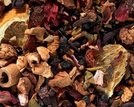 Vin brulé • Gusto vino rosso, arancia e cannella Miscela di tè alla frutta • aromatizzata