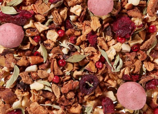Ciambelle di Capodanno • Gusto Ciliegia e Pasta Sfoglia Miscela di tè alla frutta • aromatizzata