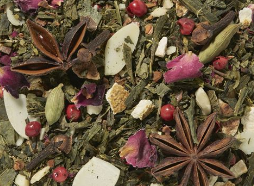 .Pan di zenzero Sencha • Gusto del pan di zenzero... Miscela di tè verde • aromatizzata..