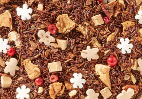 Auguri di Natale degli omini di pan di zenzero • Gusto Crème Brûlée-Spice   Miscela di tè Rooibos • aromatizzata